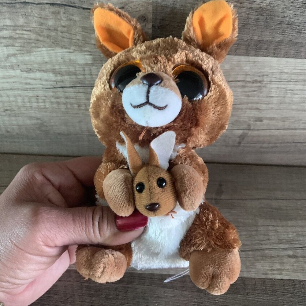 TY Beanie Boos 6" KIPPER the Kangaroo Plush Stuffed Animal Brown Orange Eyes